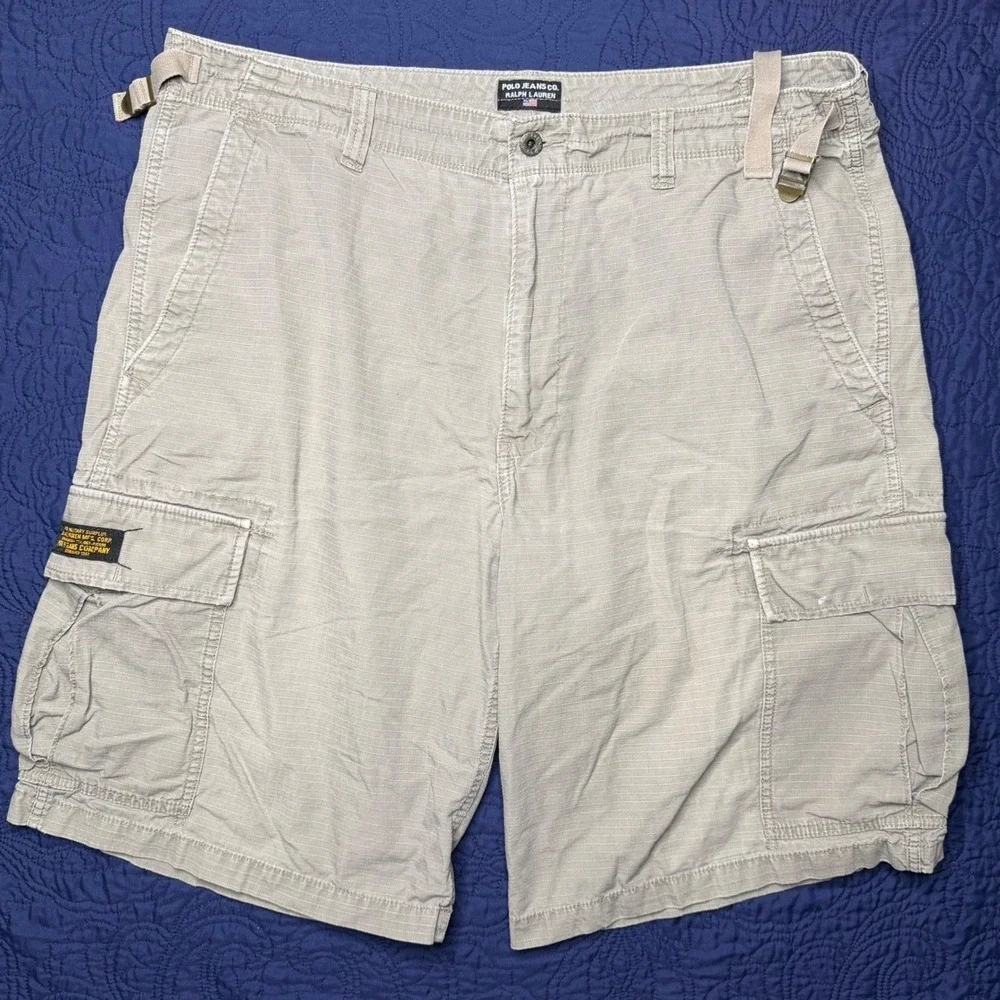 Polo Jeans Co Ralph Lauren Mens 40x12 Cargo Military Shorts Khaki Utility Hiking